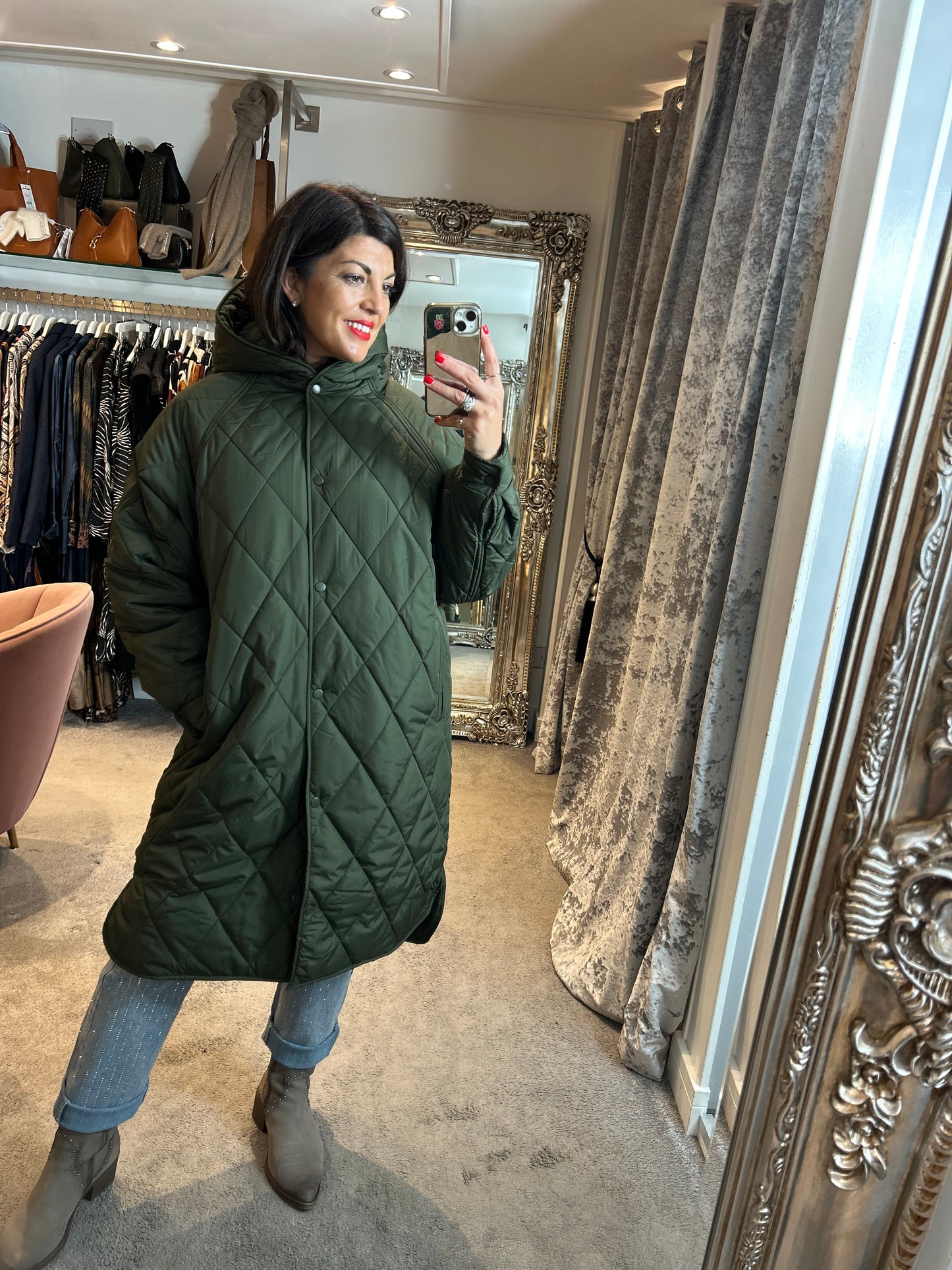 ICHI Hansa Coat Forest Green