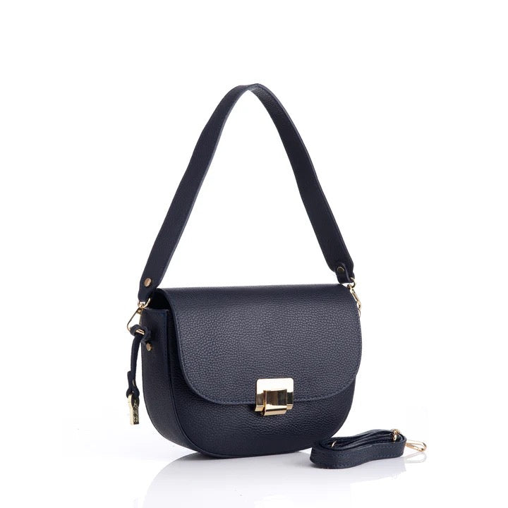 Franchetti Bond Valentina Leather Cross Body Bag - Navy
