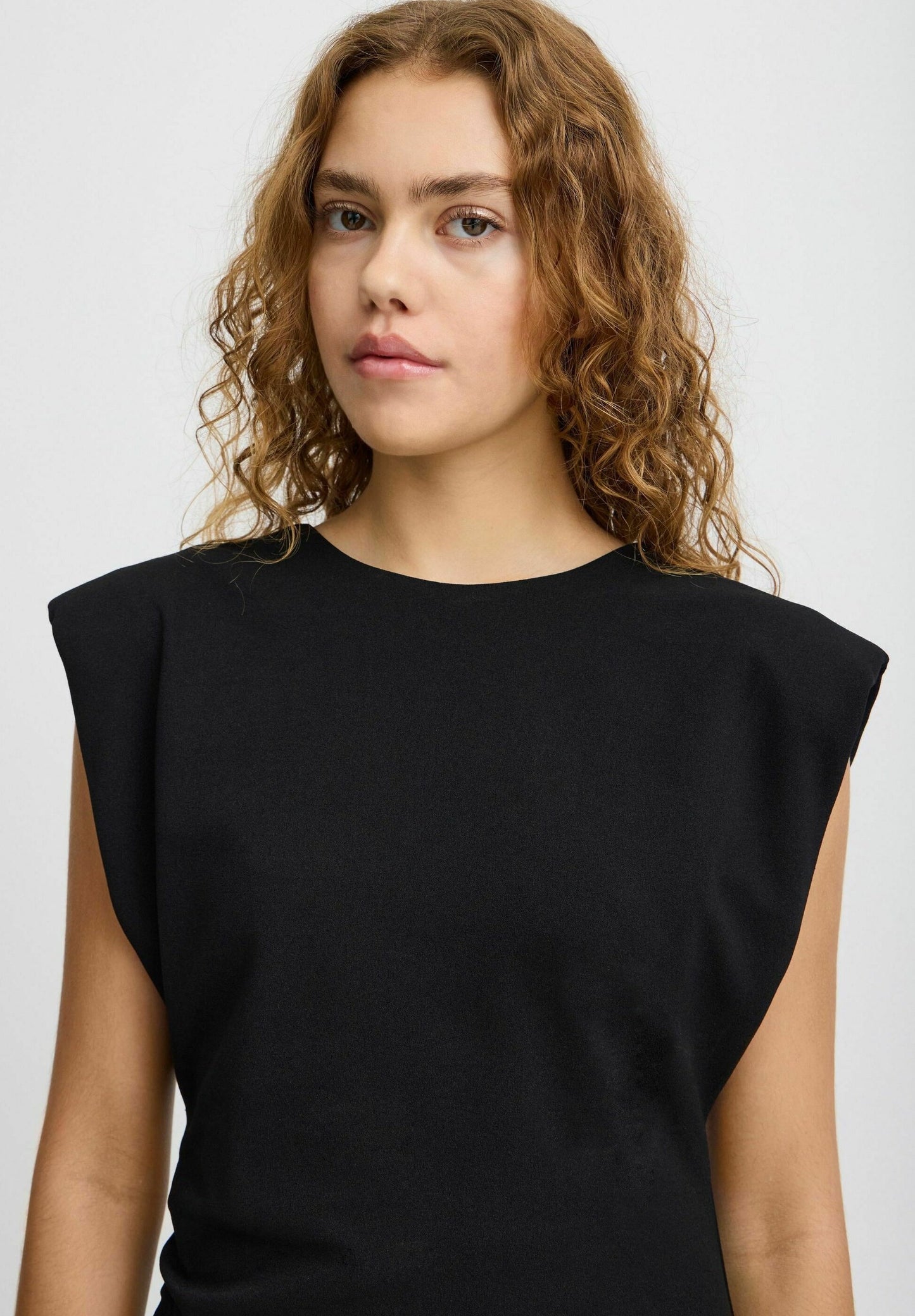 ICHI Black Mitine Ruffle Dress