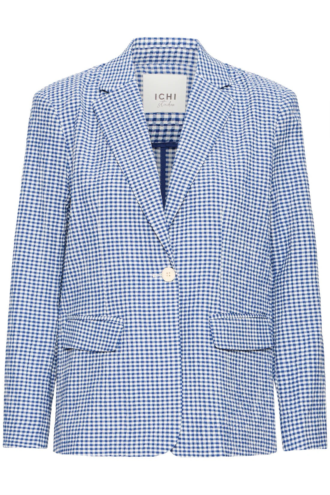 ICHI Jilma Check Blazer - Blue/White