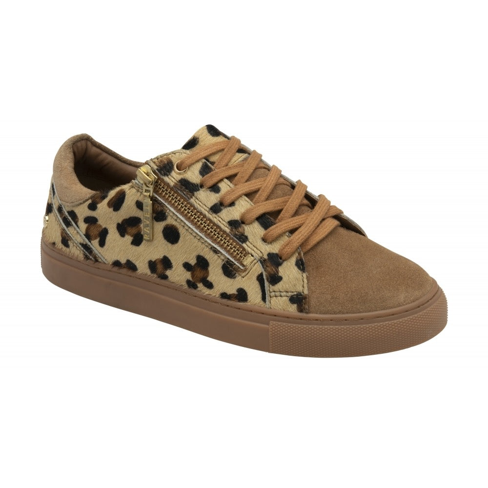 Ravel Gage Leather Leopard Print Trainer