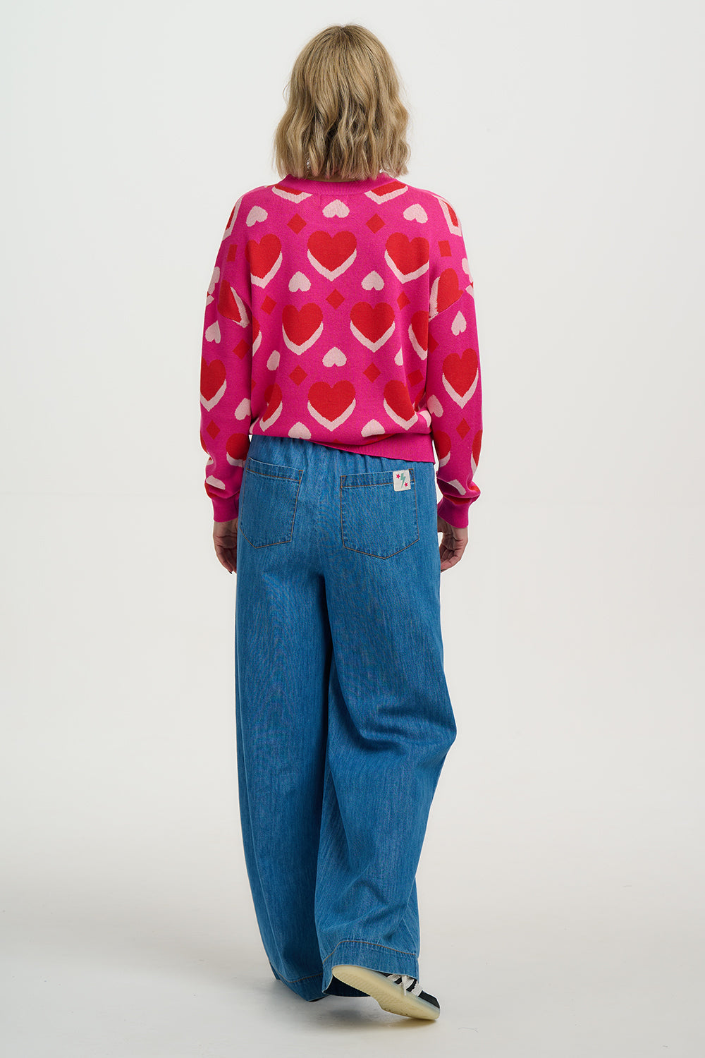 Sugarhill Brighton Andi Jumper - Pink, Geo Hearts
