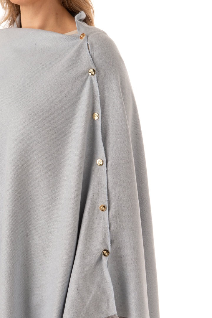 Franchetti Bond Gisellina Button Poncho - Pale Blue