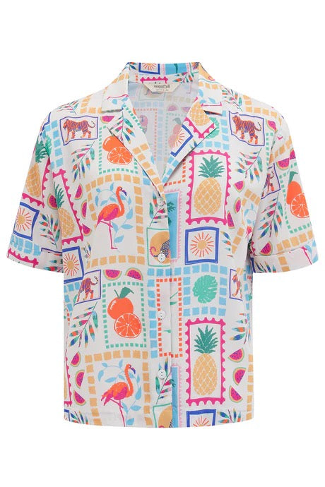 Sugarhill Brighton Odele Shirt - Off-White, Jungle Tile