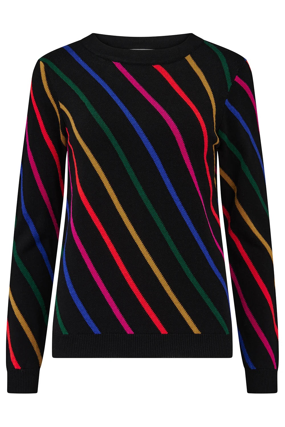 Sugarhill Brighton Rowena Retro Stripes Jumper - Blackŷ