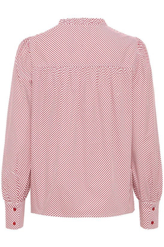 ICHI Endia Stripe Shirt - Red