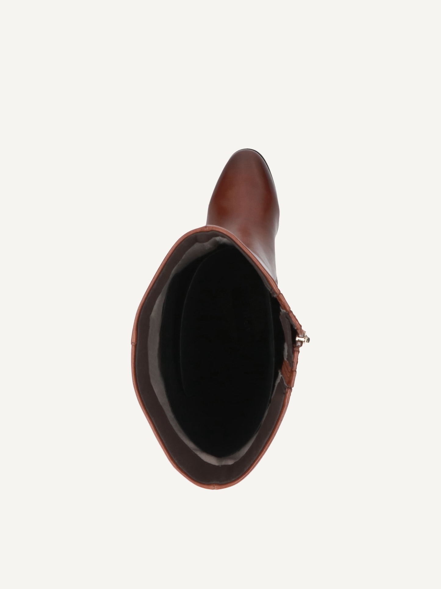 Caprice Long Leather Block Heel Boot - Cognac/Tani