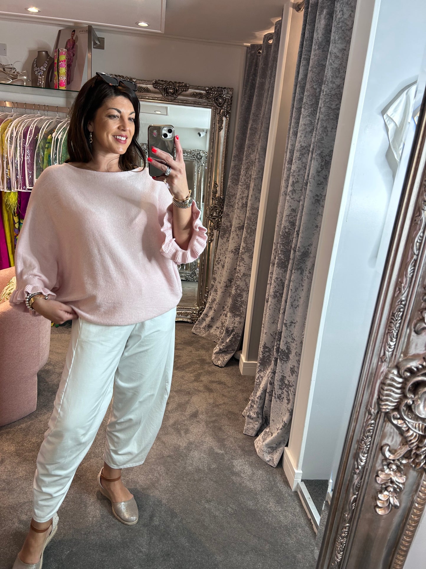 Studio Ruffle Edge Knit - Blush Pink