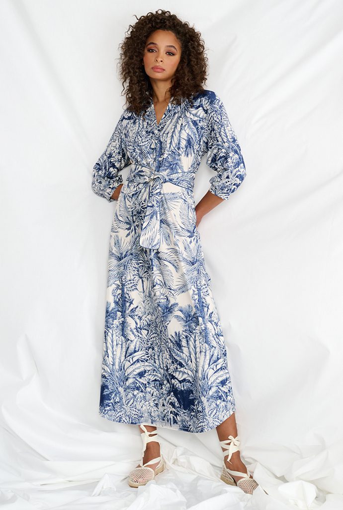 K-Design Palm Print Maxi Dress