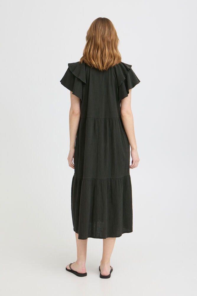 ICHI Lifana Midi Dress - Black