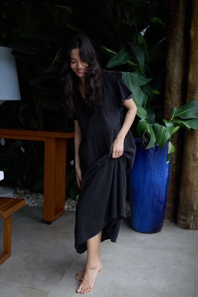 ICHI Lifana Midi Dress - Black