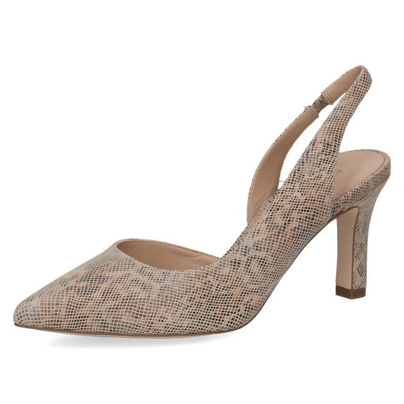 Peter Kaiser Leather Slingback Heel - Snake Print