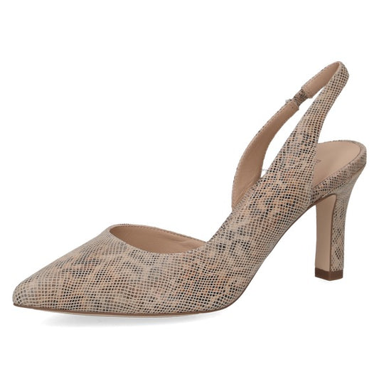 Peter Kaiser Leather Bow Slingback Heel - Snake Print