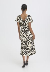 ICHI Linno Linen Dress - Zebra