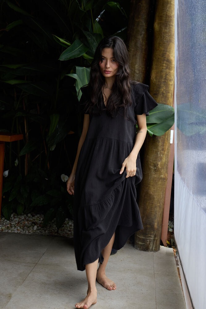 ICHI Lifana Midi Dress - Black