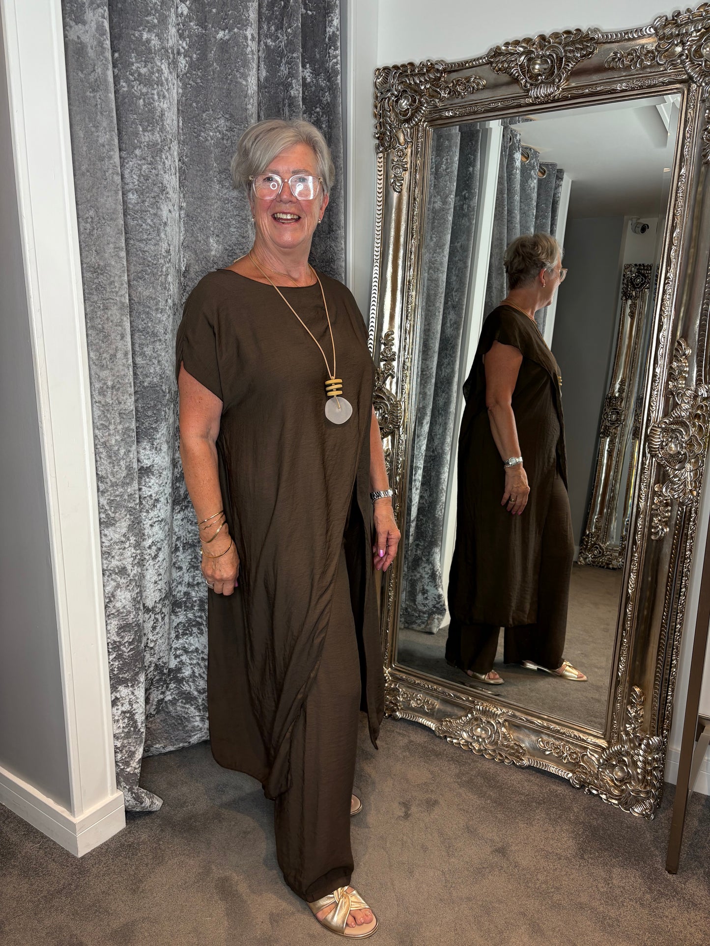 Studio Tunic Co-ord Set - Chocolate