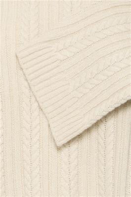 ICHI Mylle Cable Knit Sweater Beige