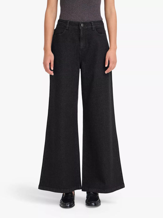 ICHI Braidy wide Leg Crystal Jeans - Dark Grey Wash
