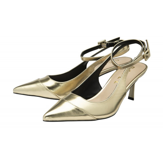 Ravel Gold Metallic Catrine Slingback Court Shoes