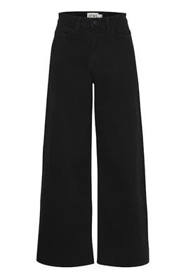 ICHI Litzy Black Wide Leg Jeans - Black