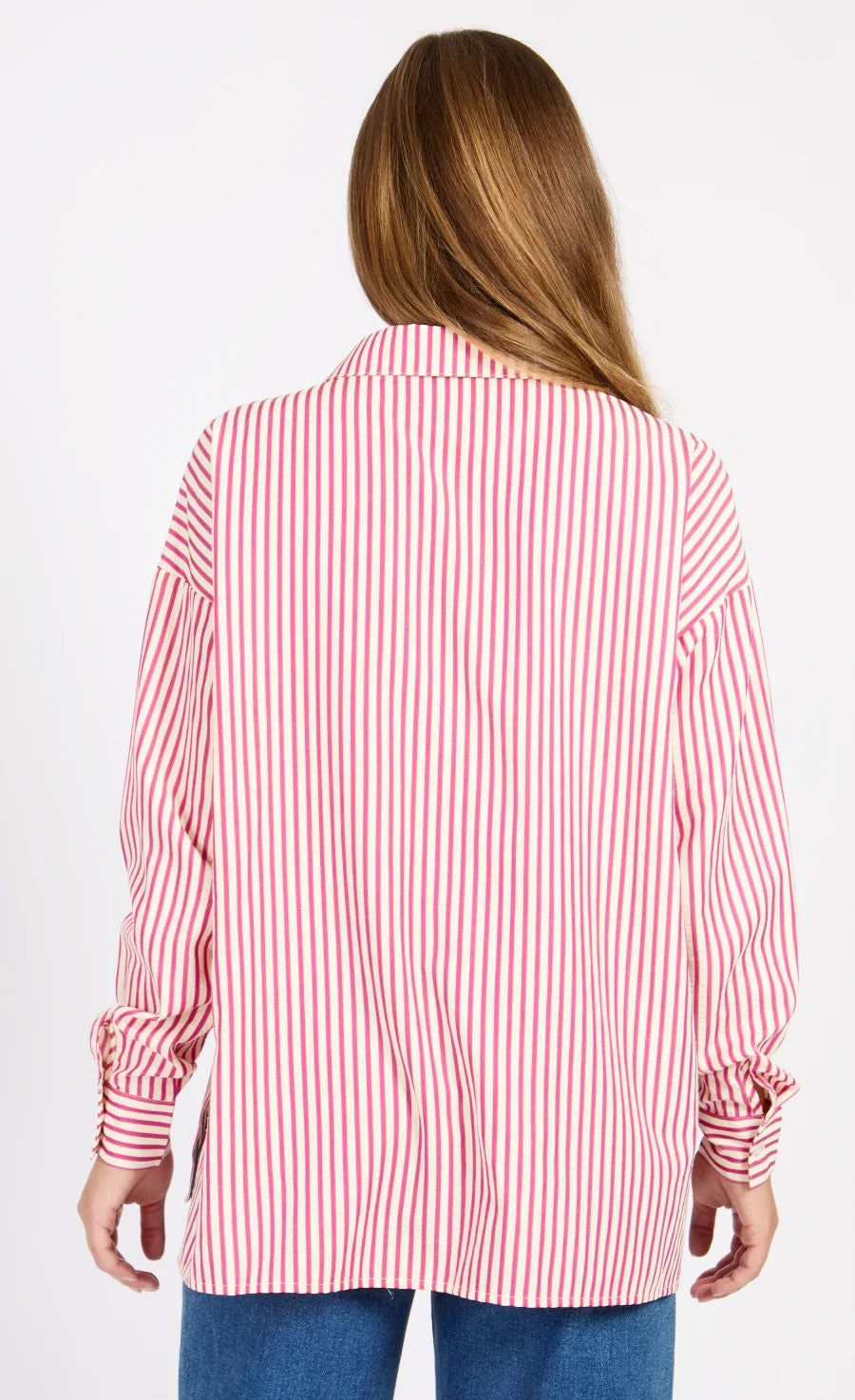 Little Mistress Pink Stripe Shirt by Vogue Williams