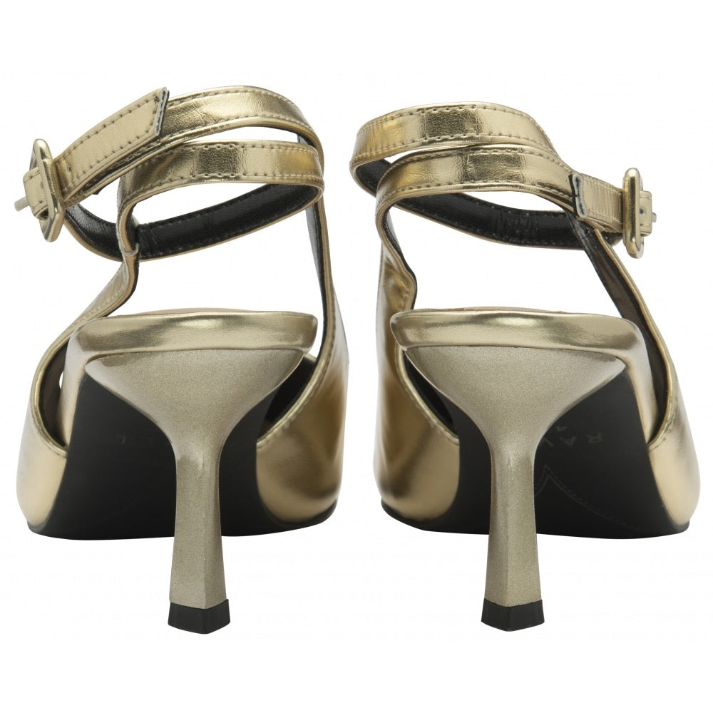 Ravel Gold Metallic Catrine Slingback Court Shoes