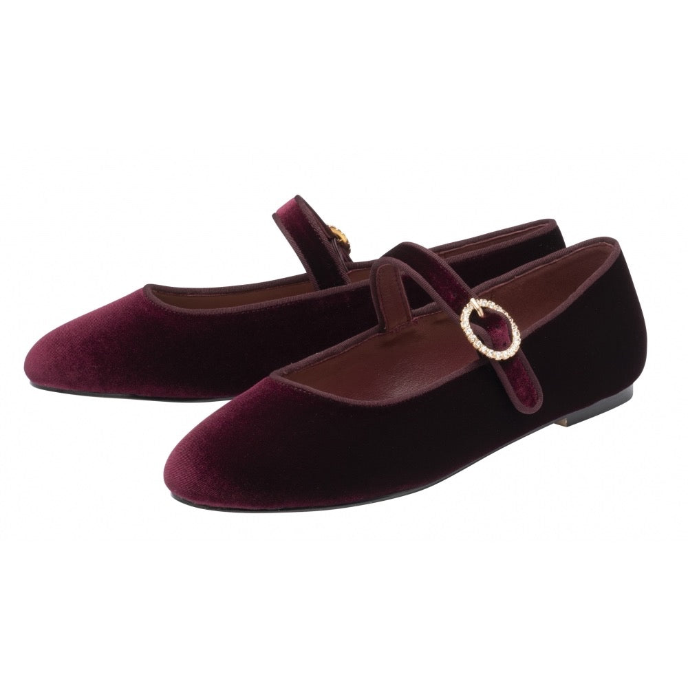 Ravel Caxton Velvet Shoe - Burgundy