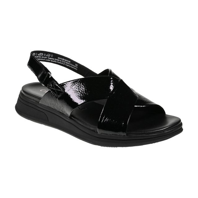 Caprice Leather Slingback Sandal - Black
