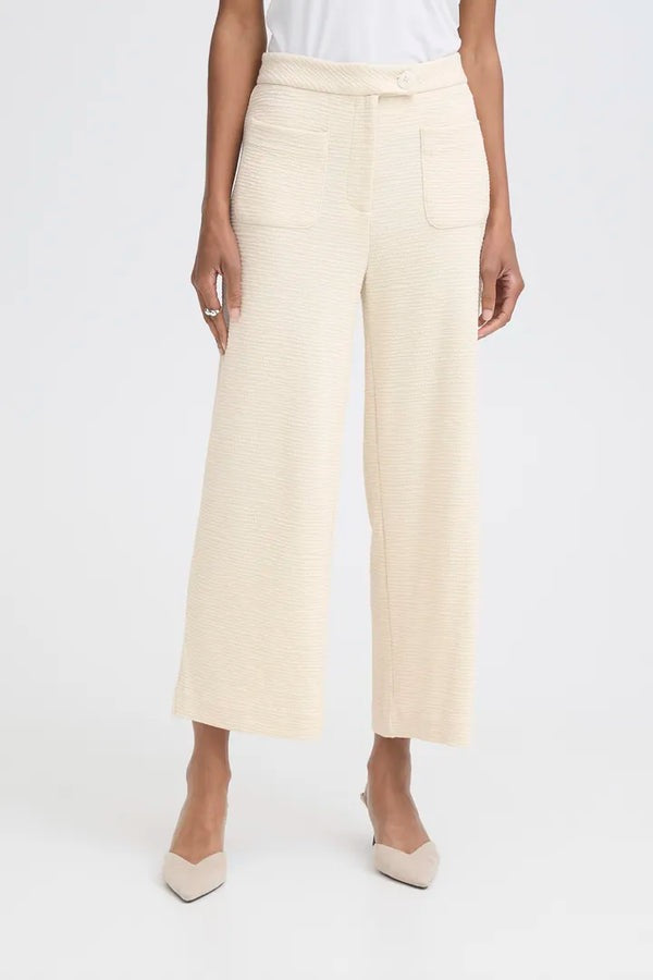 ICHI Kate Lumina Trousers - Almond Milk