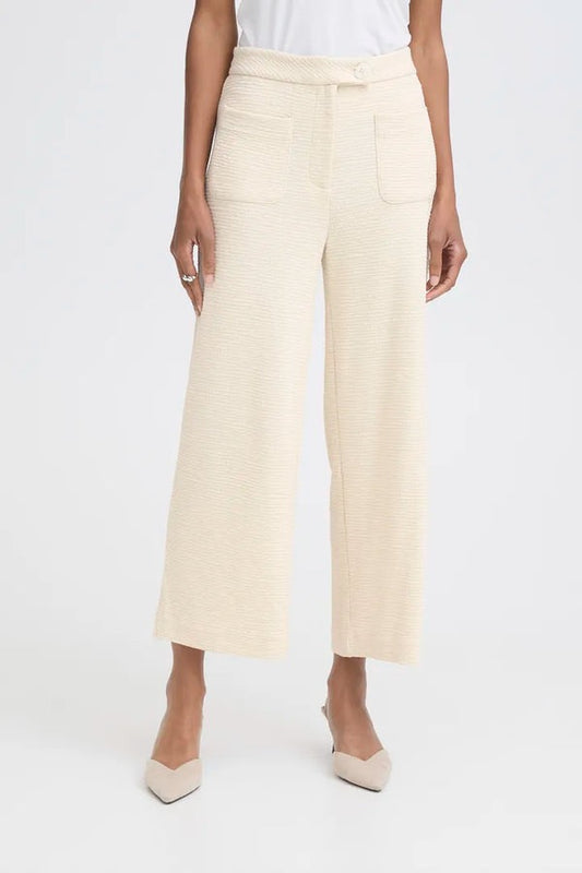 ICHI Kate Lumina Trousers - Almond Milk