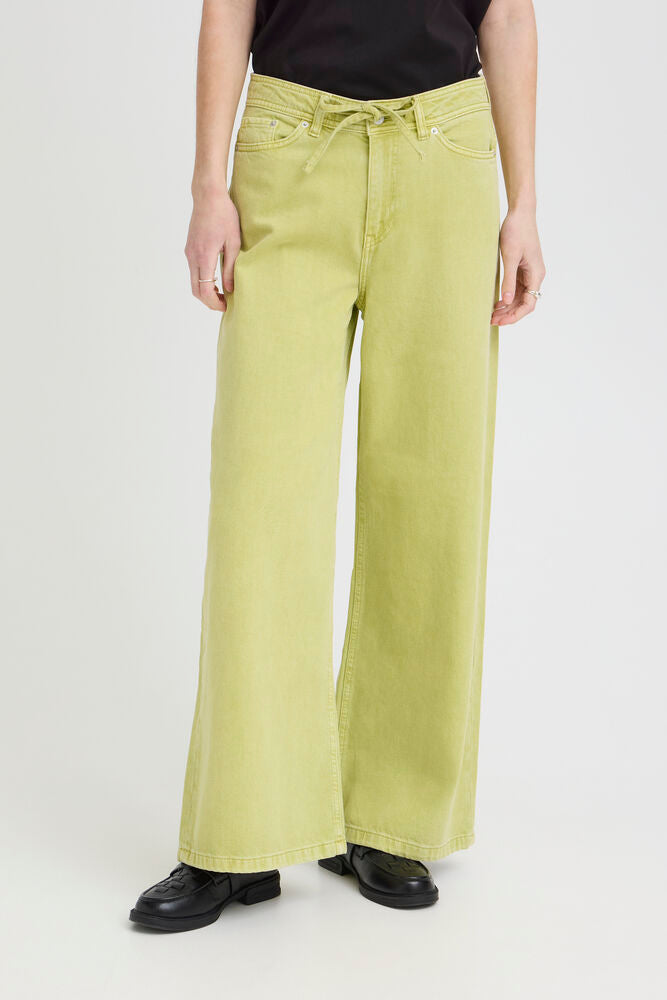 ICHI Mijalla Wide Leg Jeans - Lily Green