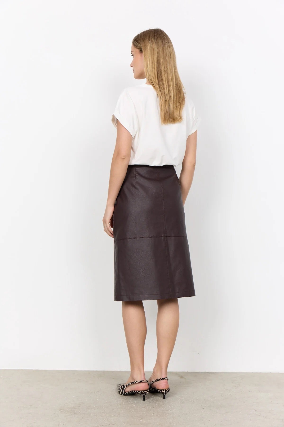 Soya Concept PU Skirt - Dark Plum