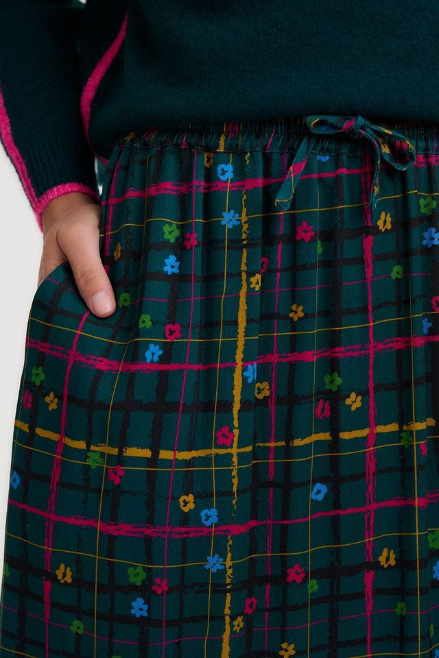 Sugarhill Brighton Melody Midi Skirt - Green Tartan