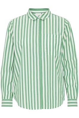 ICHI Asilo Striped Shirt Green