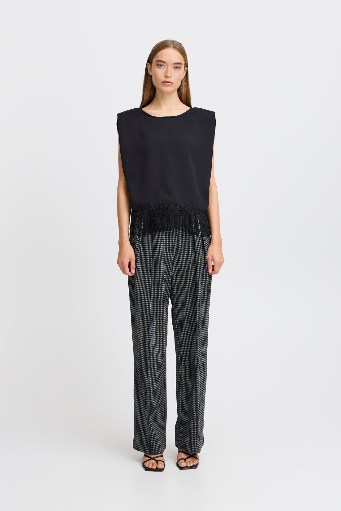 ICHI Ricco Black Tassle Top