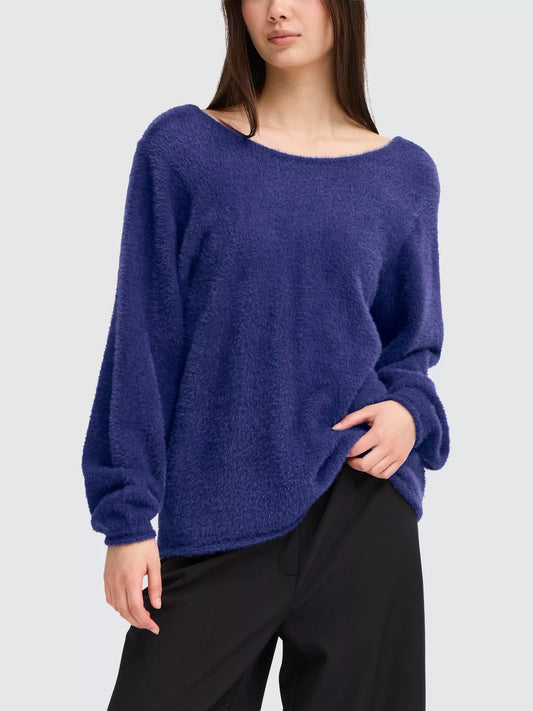 ICHI Bergie Long Sleeve Jumper - Blue