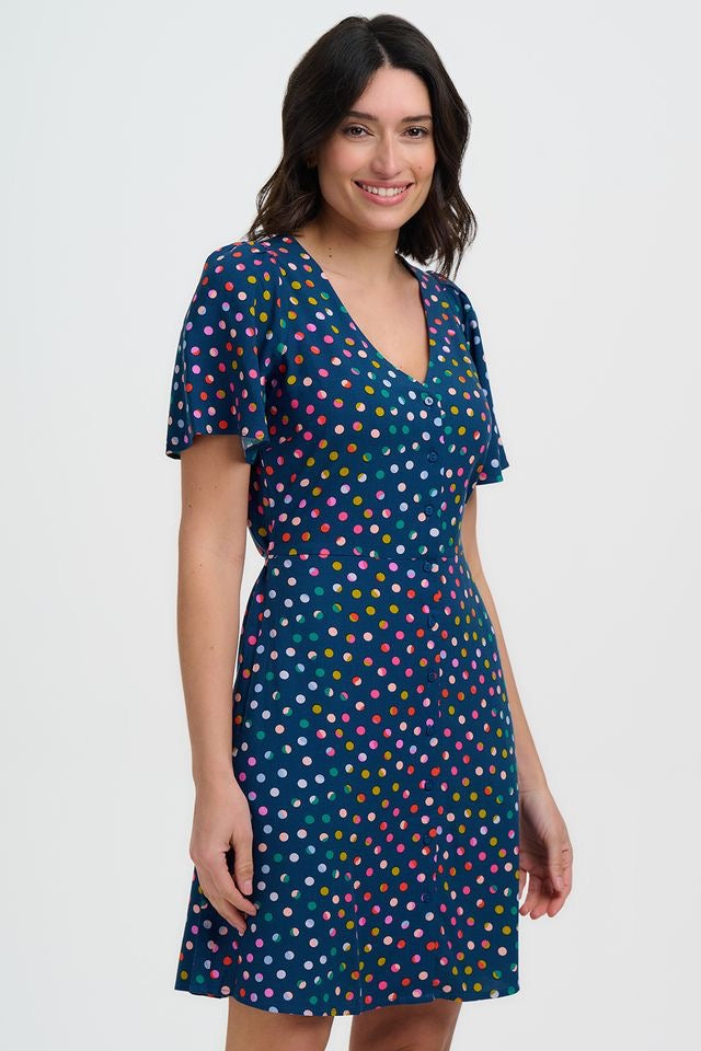 Sugarhill Brighton Kari Mini Dress - Petrol Navy