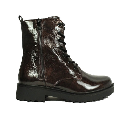 Caprice Bordeaux Patent Leather Lace Boot