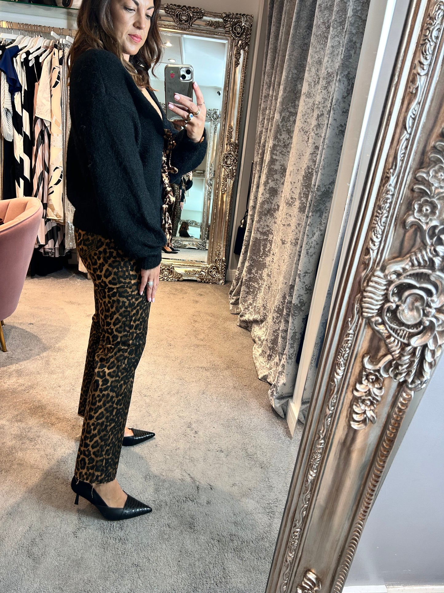 FY Leopard Print Straight Leg Jeans