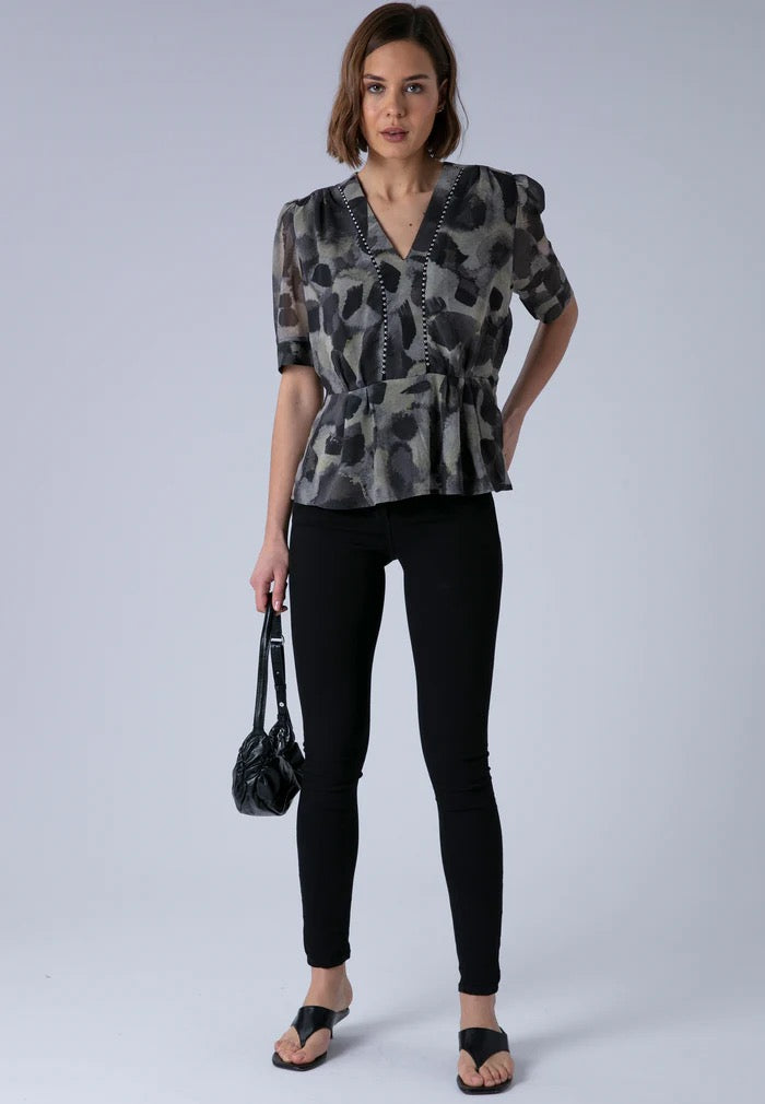 Religion Violet Terrazzo Print Top