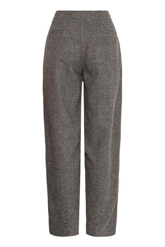 ICHI Check Barrel Leg Trouser