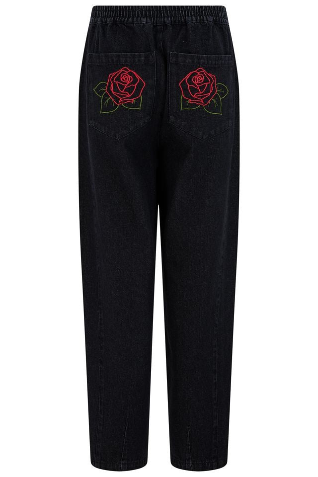Sugarhill Brighton Mila Barrel Leg Trousers - Washed Black