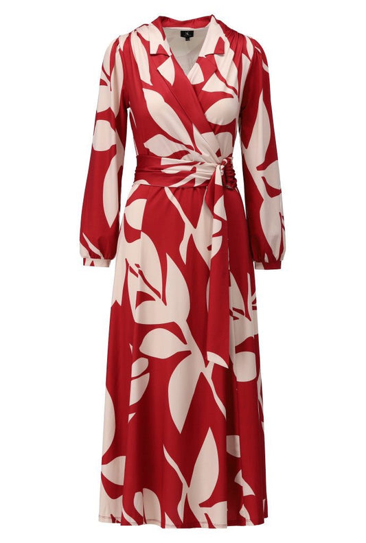 K-Design Wrap Style Maxi Dress - Red