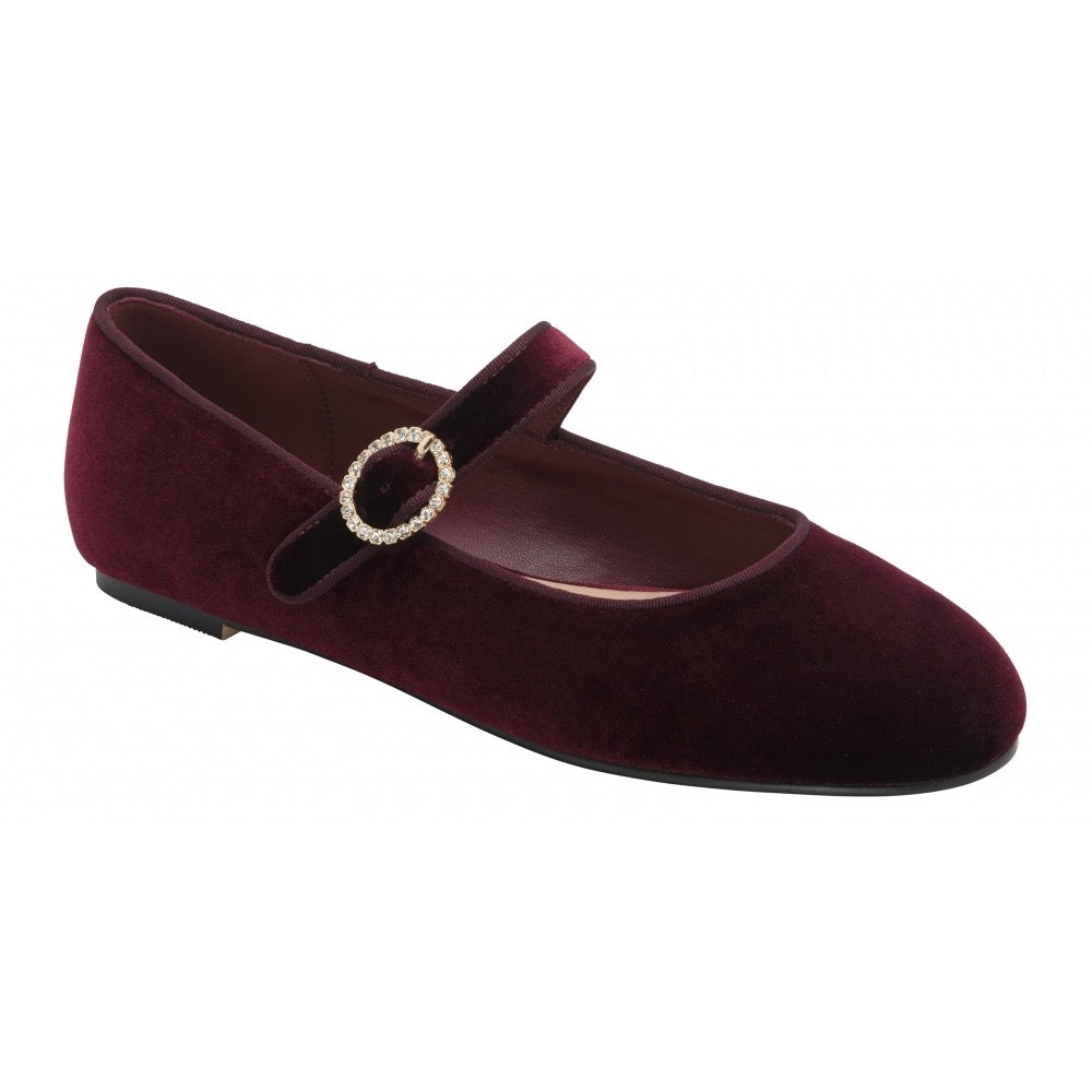 Ravel Caxton Velvet Shoe - Burgundy