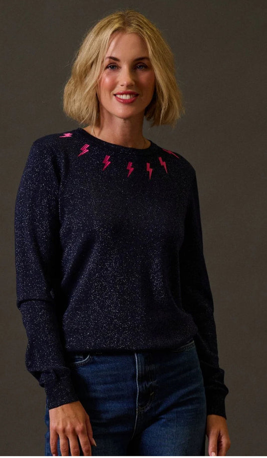 Sugarhill Brighton Astrid Jumper - Navy Lighting