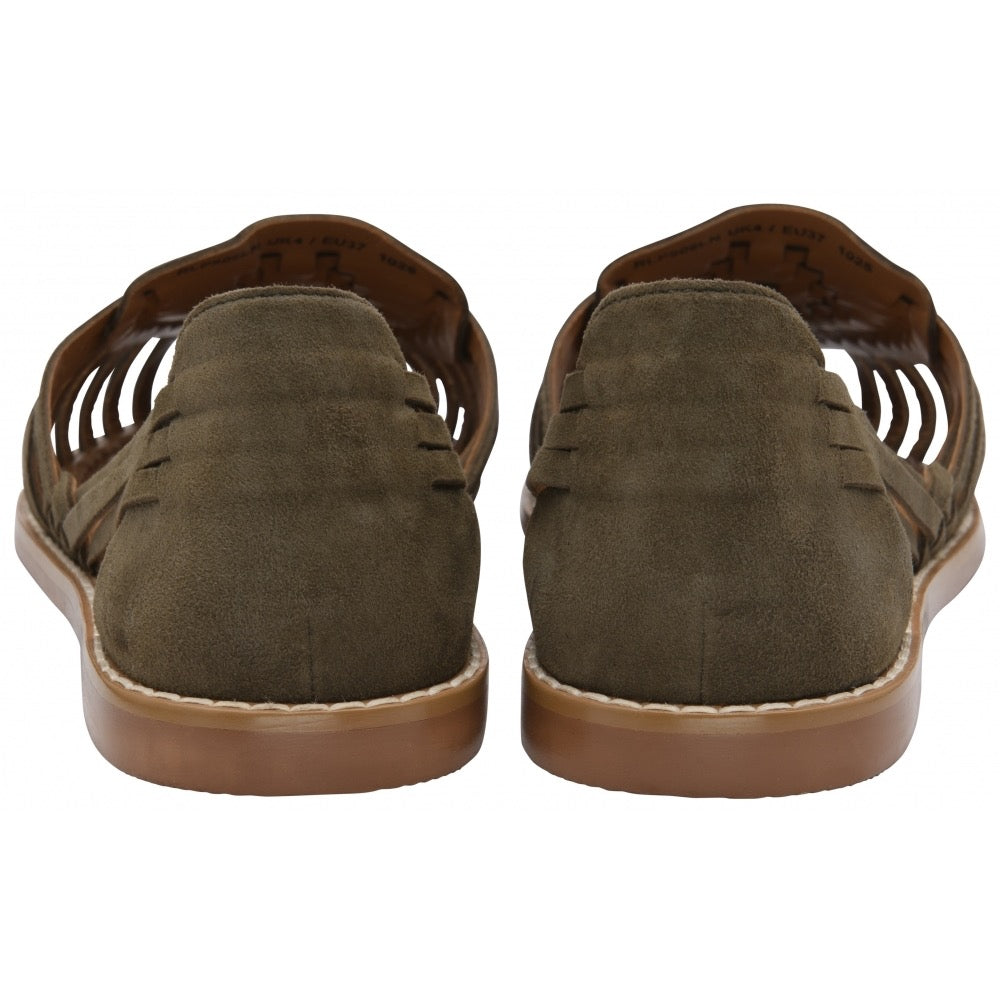 Ravel Glant Flat Suede Sandal - Olive