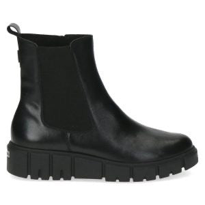 Caprice Black Leather Chelsea Boot