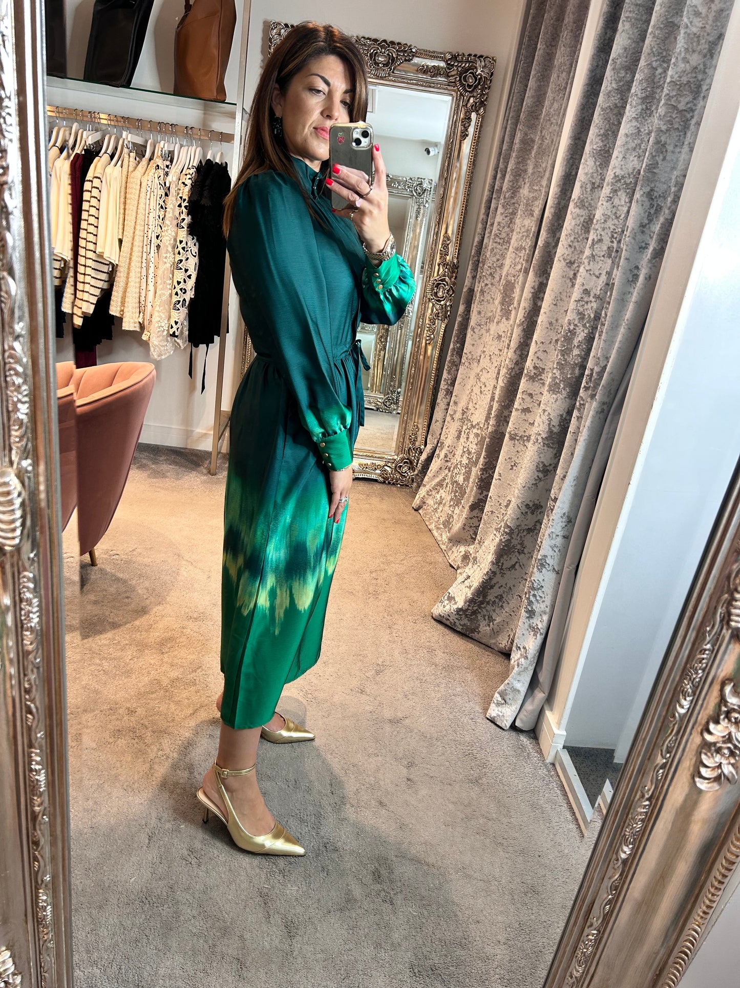 Suncoo Paris Calipso Midi Dress Green