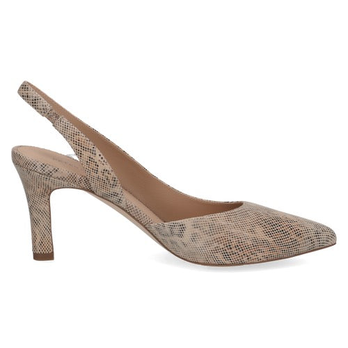 Peter Kaiser Leather Slingback Heel - Snake Print