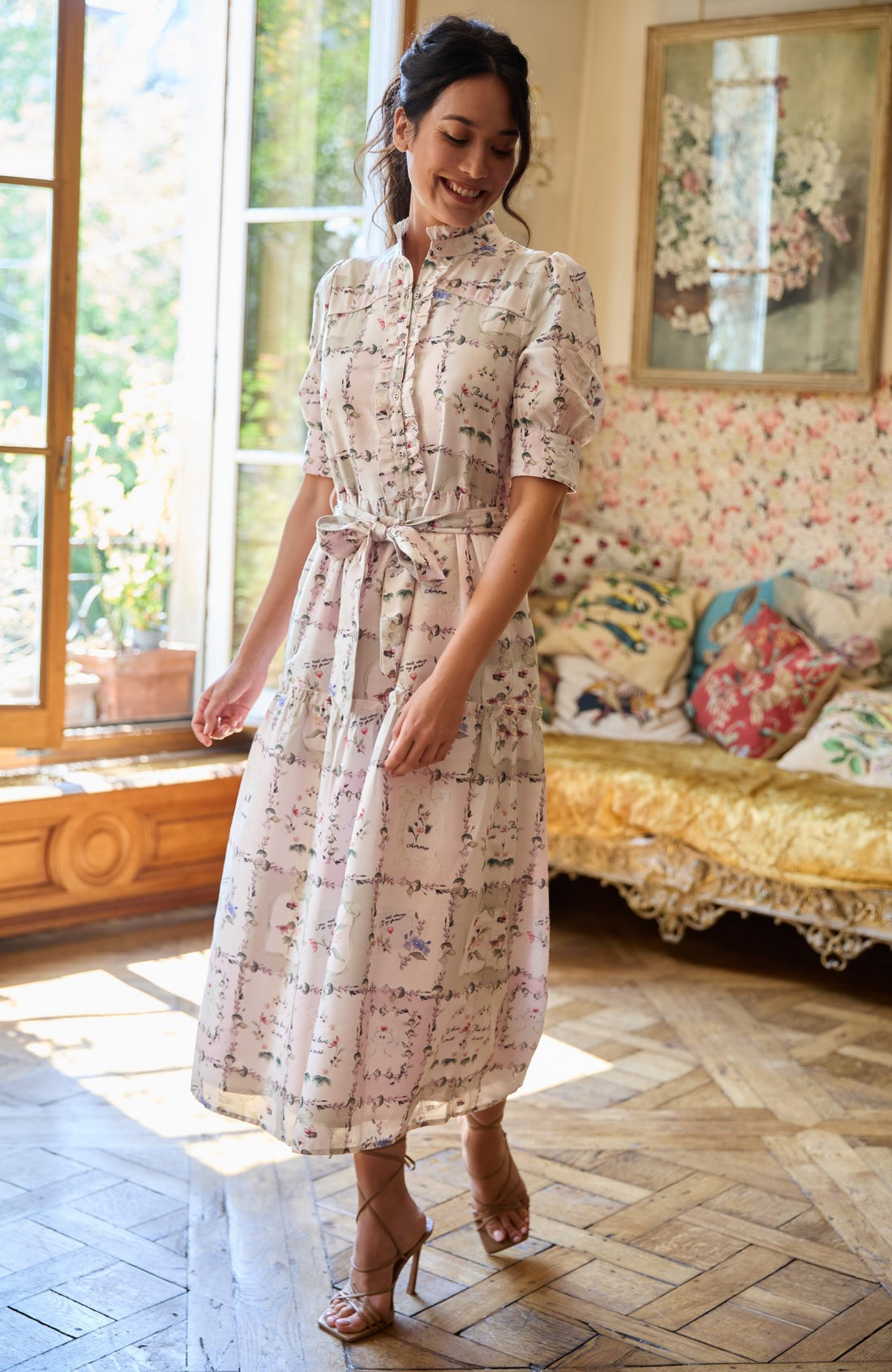 Hope & Ivy The Pamela Midi Dress - Pastel